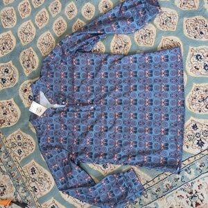 LaMode Women's 3/4 Button Blouse NWT